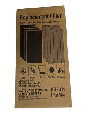 HRF-G1 with HRF-G2 Replacement Filter 4 Pack 2in1 Compatible With HPA020 HPA030
